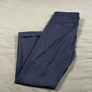 Zanella Noah Dress Pants Mens 38 Active Stretch Navy Blue Italy Classic Office